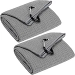 Vividly Pack 16" X Tri-fold Golf Towels, Premium 24", Gray. Fixed Price $18.99.
