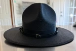 Campaign Straw Triple Black Hat 7-3/4 Milan Regular Trooper Style The Lawman. Fixed Price $24.95.