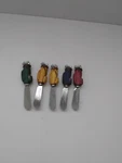 Vtg 1998 Boston Warehouse Set Of 5 Stainless Steel Golf Cheese Spreaders Knives. Fixed Price $7.50.