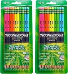 Dixon Ticonderoga NO.2 Pencils, Assorted Neon, 10-PACK (2-PACK). Fixed Price $12.55.