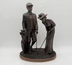 Large Resin Statue Couple Bronze Tone Golfer Decor 16 Tall. Fixed Price $49.95.
