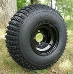 Black Steel Golf Cart Wheel And 18X9.5-8" Knobby Tire- Set Of 4. Fixed Price $274.95.