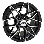 Red Hawk TIR-RX380 Wheel Machined Gloss Finish, Black Golf Carts. Fixed Price $79.42.