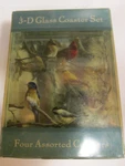 3-D Glass Set ,four Assorted Coasters,new,sealed,by Highland Graphics. Fixed Price $10.40.