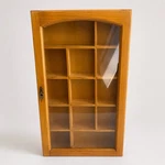 Vintage Wood Curio Display Cabinet Glass Door Wall Shelf 13 Compartments. Fixed Price $44.99.