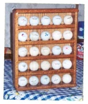 Solid Oak 25 Logo Golf Ball Rack Display Case. Fixed Price $39.95.