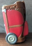 Vintage Napco Ceramic Bag Pencil Holder / Planter Vase, 6.5" Tall, Golfer. Fixed Price $13.99.