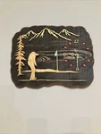 Original Vintage Hand Crafted Wooden Wall Clock Decor Man Cave Golfer Gift. Fixed Price $39.99.