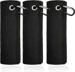 Mile High Life Microfiber Golf Towel 3 Pack, 16"X16", Small Black. Fixed Price $17.99.