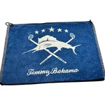 Tommy Bahama Golf Bag Towel Blue Marlin Logo Bamboo Cotton 16X22 Usa Carabiner. Fixed Price $22.98.