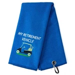 Dyjybmy Retirement Vehicle Funny Golf Towel, Embroidered Towels Blue. Fixed Price $16.99.