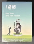 10L0L Mini Desktop Aluminum Alloy Golf Bag Holder With Pens & Clock. Fixed Price $18.99.