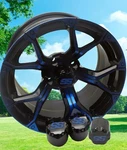Golf Cart Wheel Center Cap Cover Itp Push In Style Gloss Black-blue. Fixed Price $27.50.