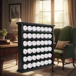Elegant 49-COMPARTMENT Golf Ball Display Case Wall Mount Black Finish. Fixed Price $67.93.