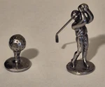 Pewter Golfer Figurine 2" And Ball Tee 1" Vintage Lot Of. Fixed Price $6.99.