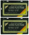 2 Lot Barjan 48-504 Deluxe Brass Plated Gold Nugget License Frame. Fixed Price $29.95.