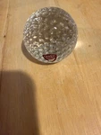 Orrefors Sweden Crystal Golf Ball Paperweight Clear Art Glass Desk Decor. Fixed Price $32.00.