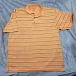 Pga Protour Polo Mens Xl Orange Black Stripe Airflux Breathable Golf Performance. Fixed Price $9.95.