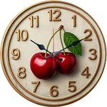 Cherry Pattern Wooden Silent Wall Clock No Battery Holiday Home Decors. Fixed Price $18.79.