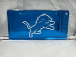 Detroit Lions Nfl Blue Acrylic Lasercut License Plate Wincraft. Fixed Price $35.00.