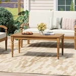 Acacia Wood Outdoor Coffee Table, Classic Garden Patio Furniture, Natural Finish. Fixed Price $139.99.