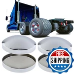 4 Pcs Chrome Inch Hub Caps Dome Metal 8" Semi Truck Covers Axle Rear W. Fixed Price $63.42.