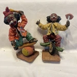 Set Of 2 Circus Clowns Balancing Act 5 Inches Ball Unicycle. Fixed Price $5.00.