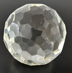 Heavy Crystal Clear Glass Multi Hexagon Faceted Paperweight 3.5" Golf Ball. Fixed Price $29.99.