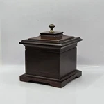 Small Wooden Mahogany Bombay Musical Lined Jewelry Rings Box #099Z26 Taiwan. Fixed Price $20.25.
