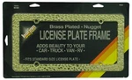 Barjan 48-504 Deluxe Brass Plated Gold Nugget License Frame Car Truck Rv. Fixed Price $24.95.