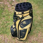 Margaritaville Style Burton Buffet Bag W/ Rain & Wood Golf Club Headcovers. Fixed Price $224.89.