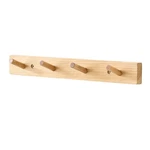 Wall Mounted Coat Rack 16 Inches, Hickory Wood With 4 Hooks, .... Fixed Price $26.28.