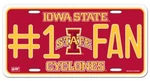 Iowa State Cyclones #1 Fan Metal License Plate - New Official Rico Ncaa Vanity. Fixed Price $18.87.