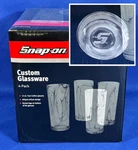 New Snap-on Tools Custom Glassware 4-PACK Collins 15OZ Glasses Etched Logo. Fixed Price $39.95.