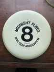 Vintage 1979 Wham-o #8 Glow Midnight Flyer Disc Golf Assoc. Frisbee 50 Mold 156G. Fixed Price $85.00.
