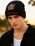 Ed Hardy Black Knit Beanie Skull Tattoo Design Men's Lightweight Hat. Fixed Price $29.99.