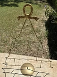 Joan Rivers Gold Tree Stand Frame For Hanging Ornaments With Wreath Detail. Fixed Price $25.00.