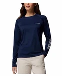 Columbia Women Omni-shade 50 Upf Long Sleeve Sun Tee Large Navy Nwt. Fixed Price $21.97.