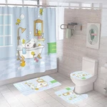 Snoopy Cartoon Lover Bathroom Set Shower Curtain Rug Toilet Seat Lid Covers. Fixed Price $25.49.