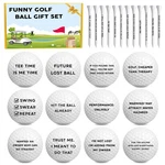 Miniinflat 12 Pcs Funny Golf Balls And Tees Set With 1.7", Black White. Fixed Price $39.99.