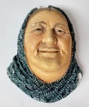 Vintage Bossons Fisherwoman Chalkware Head England Figurine Wall Babushka Lady. Fixed Price $31.30.
