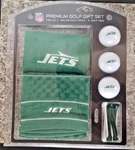 New York Jets Premium Golf Gift Set; 3 Balls, Deluxe Towel & Tees. Fixed Price $26.00.