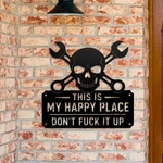 Funny This My Happy Place Don Mess It Up Metal Wall Art Sign. Fixed Price $262.50.