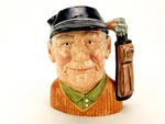 Toby Character Jug, "golfer" W/bag Handle, 1970 Royal Doulton, Large 6", #D6623. Fixed Price $39.95.