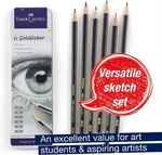 "faber-castell Graphite Sketch Set Drawing 2H Hb 2B 4B 6B". Fixed Price $15.39.