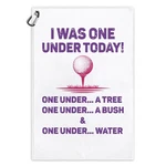 Msticey Was One Under Today Funny Printed 23.5X15.5, White-purple-pink. Fixed Price $25.99.
