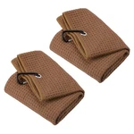 Patikil Tri-fold Golf Towels, Pack Waffle Pattern 12"X12", Brown. Fixed Price $17.99.