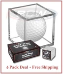6 Bcw Golf Ball Display Cases Clear Plastic 2 Part Cube Square Holder Autograph. Fixed Price $14.05.
