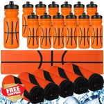Hunnmingre 24 Pcs Sport Party Favors Water Bottles Cooling Towels. Fixed Price $66.99.