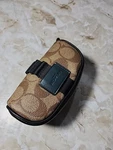 Coach Golf Kit Balls Tees Divot Tool Zip Close Pouch Khaki/gunmetal/forest. Fixed Price $40.00.